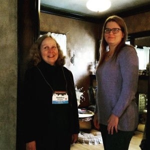 Checking in guests--Madeline Douglas and Christina Langsdorf.